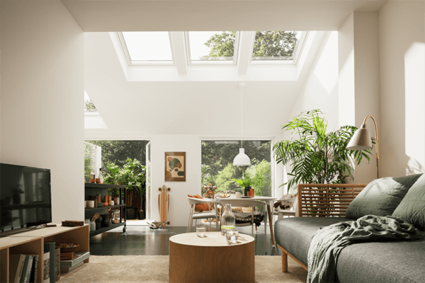 Pitched roof windows in combination